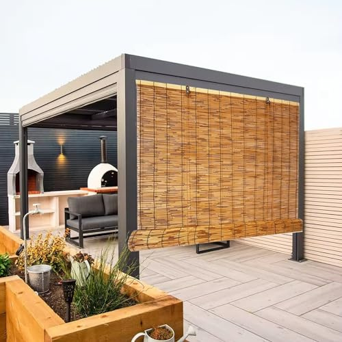 Bamboo Roller Blinds Sunshades For Indoor/Outdoor Patio Porch Privacy, Blackout Roll Up Bamboo Blinds 50 60 75 80 90 100115 120 135 145 150 165cm Wide Shades (Size : 110x225cm(WxH))