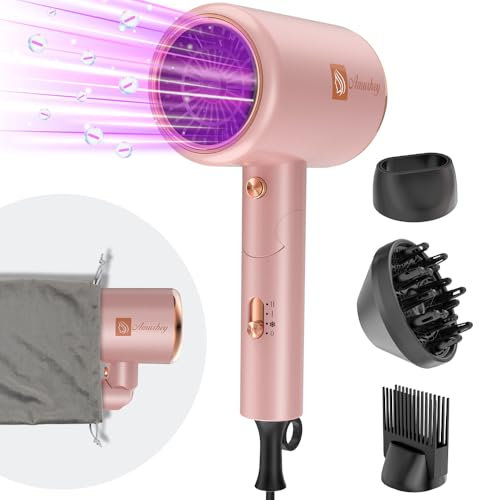 2400W Föhn,Fön,Haartrockner Ionen mit Stylingdüse & Diffusor & gerade Düsen [leicht & Hochgeschwindigkeit & Reisefön klappbar] Hair Dryer mit Konstante Temperatur, Haarfön ideal für unterwegs