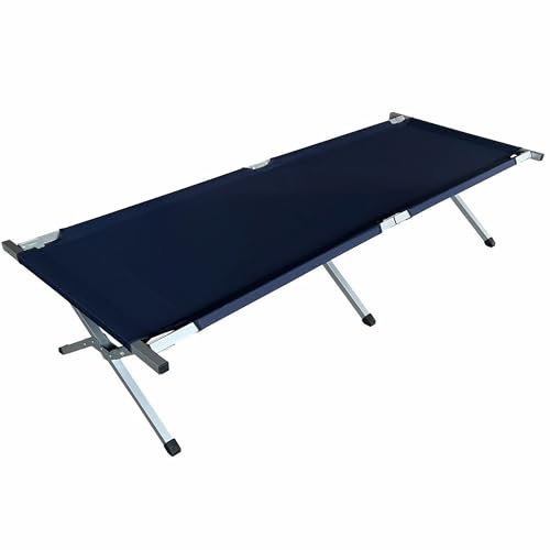 NYVI Feldbett 190x64x42 cm - Klappbett aus Stahl und Oxford Gewebe mit PVC Beschichtung - Faltbar, Klappbar, mit Tragetasche - Bett für Gäste, Reise, Camping - Campingbett Campingliege