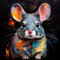 Merchandise for Fans Poster Bild Kunstdruck Wandbild Leinwand Canvas Gemälde 30x30cm - Chinchilla Haustier
