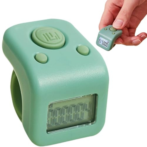 Compteur de doigts rechargeable, étanche, compteur de comptage à 6 chiffres, compteur numérique manuel, compteur de pas, compteur de tours avec LED (vert)