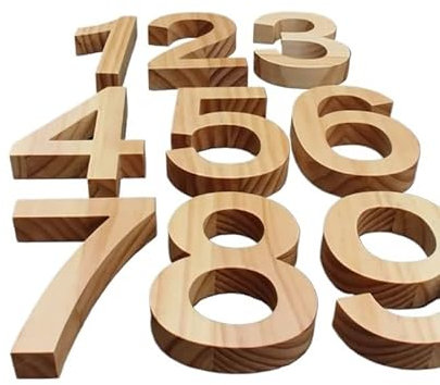 GFDSGRE Hausnummer 1 Stück 100 mm dekorative Hausnummer aus Holz for Garten, Adresse, Straße, digitales Schild, Türschild, Zahlen for Zuhause, Wohnung, Briefkasten, 0–9 Hausnummernschild(Number 5)