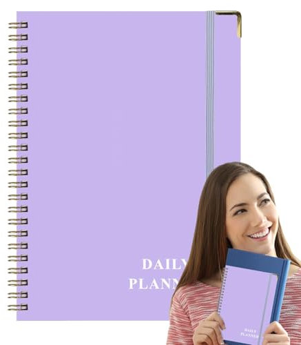 Yugugomo Tagesplaner-Notizbuch, Terminplanerbuch - Tägliches Spiralgebundenes Organizer-Notizbuch 2025,Agenda 2025 Terminkalender für Studenten, Geschäftsleute, Frauen, Männer, Kinder, Erwachsene