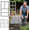 NAIZY Lot de 2 moules à béton DIY 40 x 40 cm Forme de coffrage 8 grilles NO.3 Forme carrée de pavés Moule de coulée Béton Pochoir en plastique pour dalles de jardin Pelouse