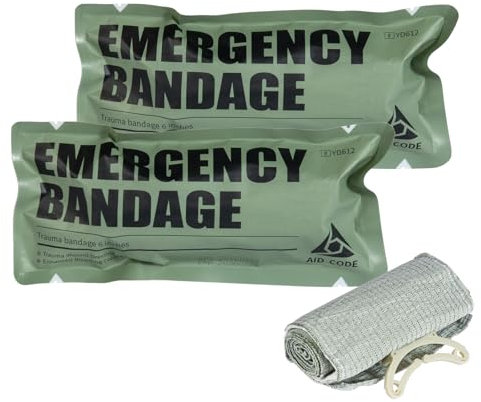 6 Israeli Bandage, Israelischer Verband, Druckverband für Wunden, Medizinischer, Steriler Verschluss, Medizinische Verbandskisten mit IFAK (2 PCS)