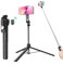 JIEYUCHU Handy Stativ Ständer & Selfie Stick, 170cm Stativ für Smartphone mit Abnehmbarer Fernbedienung, Ausziehbares Selfie Stick für iPhone, Samsung (Schwarz)