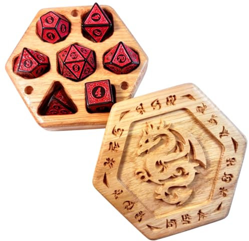 Würfelbox – Drache Runen, rote Würfel
