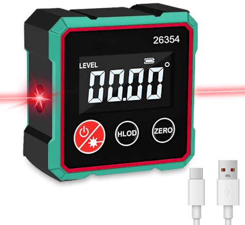 Digital Angle Finder, Afenau Digital Angle Gauge with Bilateral Electronic Laser, Magnetic Spirit Level Laser, Digital Spirit Level for Angular and Level Measurement