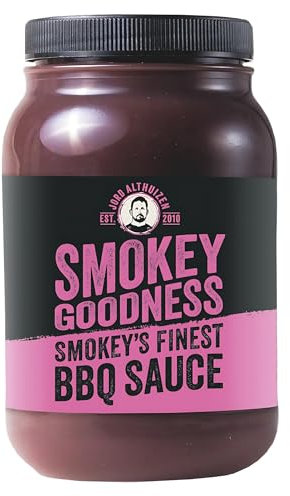 Smokey Goodness BBQ Sauce - Smokey’s Finest - Premium barbecue sauce für Fleisch, Fisch & Gemüse – Perfekte Balance aus Süße, Würze & Rauch – Vielseitig für jedes Grillgericht einsetzbar.