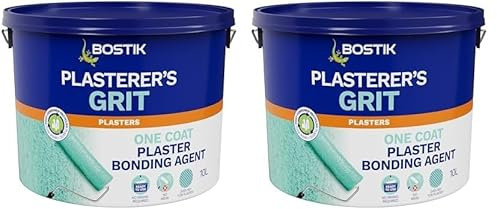 Bostik Plasterer’s Grit, Plaster Bonding Agent, No Mixing, Suitable For Interior Use, Easy to Apply, Colour: Green, 10L (Pack of 2)