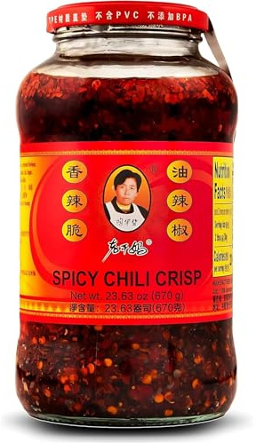Laogan ma Crispy Chilli Oil Spicy Hot Sauce 23.63 oz (670g) XL Size Jar – Restaurant Size, Authentic Chinese Chili Oil with Crunchy Bits