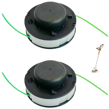 GGesii Lot de 2 têtes de tondeuse de rechange pour débroussailleuse Stihl FSA 56, pour Stihl Autocut 2-2, C2-2, 4008-710-4301, 40087104301, pour gazon (blanc)