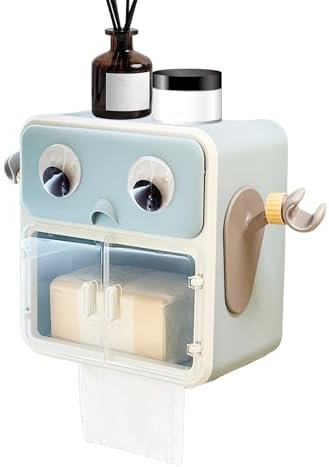 Wandmontierter Tissuehalter - Moderner Papierspender,Staubgeschützter Platzsparender Saugnapf-Papierspender Für Küche Bad Hotel Haushalt