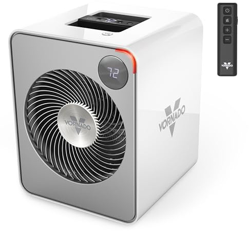 Vornado VMHi500 (2025) Whole Room Metal Space Heater, Digital Thermostat, Remote Control, Auto-Climate Control, 12-Hour Timer, Vortex Heat Circulation, Heater for Bedroom and Home, White