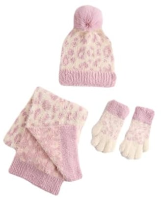 NEXT Mädchen Mütze, Handschuhe und Schal im bedruckten Set