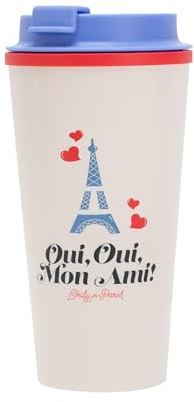 Emily in Paris Thermal Flask with Screw Top Lid, 450ml Travel Mug | Emily in Paris Officially Licensed Merchandise by Blue Sky Studios, 450ml Flask for Hot and Cold Drinks, Travel Mug