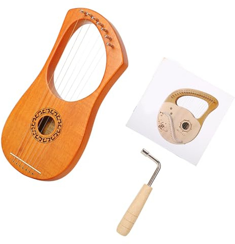 Massivholz 7-saitiges Lyra Harfeninstrument Leicht Zu Spielende Leichte Rahmendesigns Für Reisen Klassenzimmer Familienunterhaltung Lyra Harfe Für Anfänger