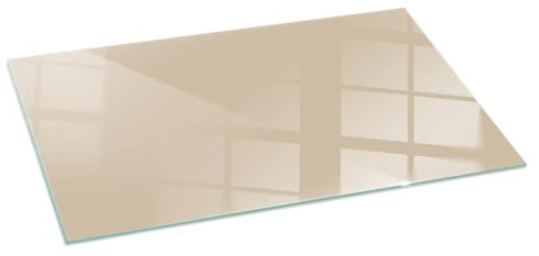 Kaminofen Glasplatte 120x60 cm Kaminglas Kaminplatte für Kamin Funkenschutzplatte Rechteckig Bodenplatte Ofenglas Gehärtetem Glas Funken- und Kratzfest - Farbe Beige