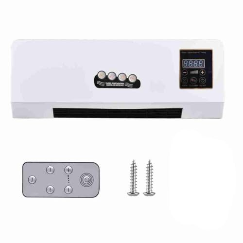 Jnchdghwa Calefactor/Ventilador 2 en 1 con Función de Calefacción, Temporizador, Pantalla Digital y Montaje en Pared. Ideal para el Hogar, la Oficina o la Residencia Estudiantil.