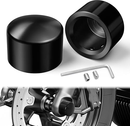 Amazicha Cache-écrou d'essieu Avant Noir Compatible avec Harley Softail Touring Street Glide Electra Glides Road Glides Sportster 08 et ultérieurs