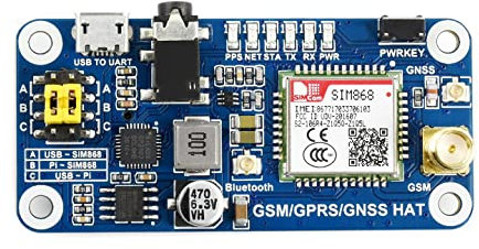 Waveshare GSM/GPRS/GNSS HAT Expansion Board Compatible with Raspberry Pi,with Low-Power Consumption Based on SIM868 Compatible with Raspberry Pi 2B 3B Zero Zero W