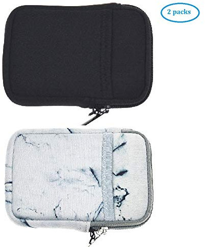 Orchidtent Paquete de 2 fundas de neopreno suave para disco duro externo portátil de protección de viaje para Toshiba HDTB410EK3AA/Seagate 1 TB (STEA1000400) y la mayoría de otros modelos