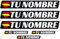 6 x Pegatina Personalizada Bandera España Nombre Vinilo. Adhesivo Impermeable para Bici Moto Casco Botella. Sticker Resistente Personalizable para Superficies Lisas Interiores y Exteriores