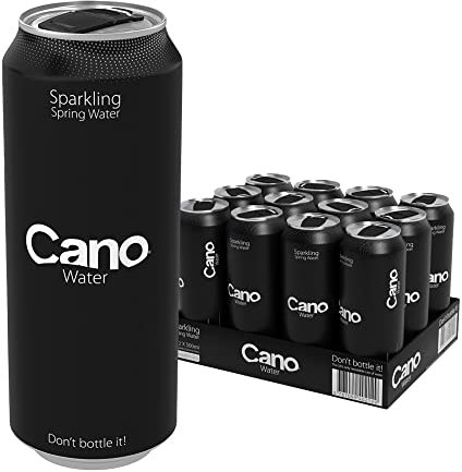 Cano Sparkling Water Multipack (12 x 500ml), Resealable Lids, Natural Spring Water Cans