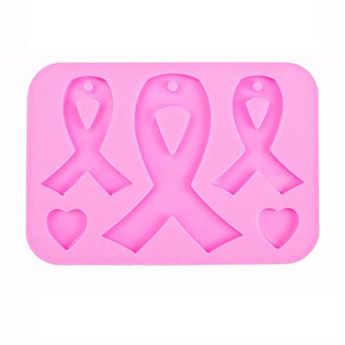 GUMEI SIDA Sensibilisation au Cancer Arc Porte-clés résine Moule Silicone Ruban Rouge Arc Moule Outil