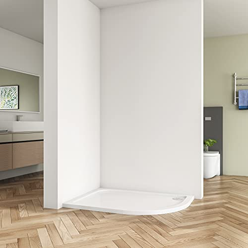 Huiyang 1200 x 800mm Quadrant Stone Tray Right for Shower Enclosure Cubicle + Waste Trap