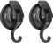 Mnixy Ganci a ventosa resistenti con potenti ganci a ventosa per ghirlande per bagno e doccia, facili da installare e rimuovere (nero, confezione da 2)