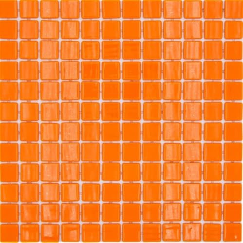 Schwimmbadmosaik Poolmosaik Glasmosaik orange glänzend Wand Boden Küche Bad Dusche MOS220-P25820