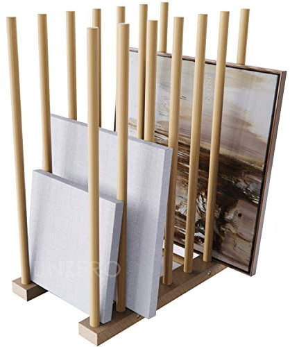 UNZERO Art Storage Rack, Wood Storage Stand for Canvas Boards, Panel, Frame, Drawing Board, Printed Matter, Paper Pad, Backing Plate (11 D x 19.1 W x 24 H)