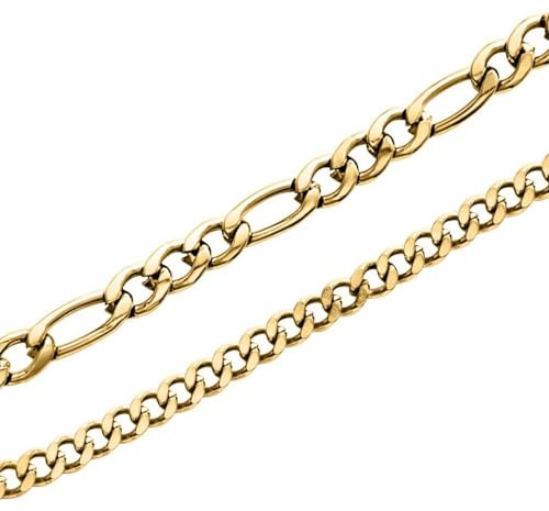 JEWLIX Zweireihige Kette für Damen Edelstahl, IP Gold