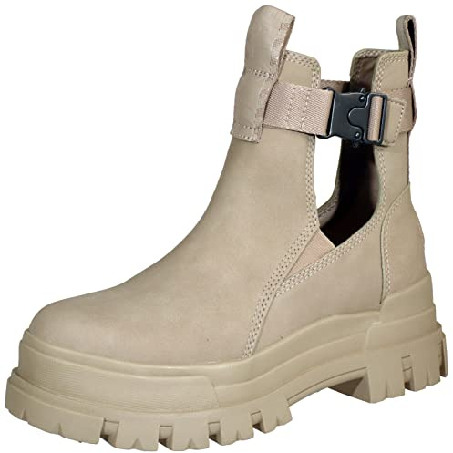 Buffalo Aspha Coa - Bootie Flat - Vegan Nubuck - Beige Kunstleder 41 EU