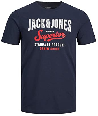 JACK & JONES Herren Rundhals T-Shirt JJELOGO - Regular Fit - S M L XL XXL