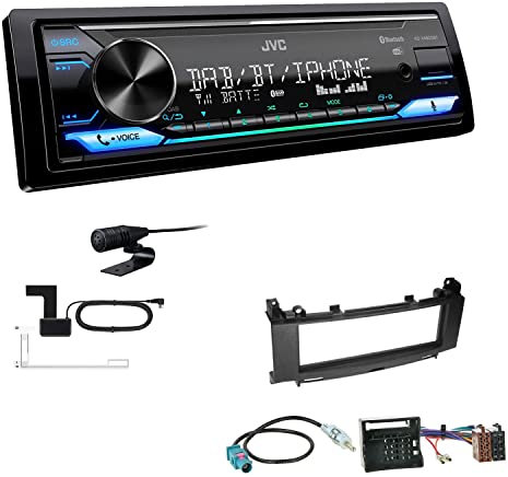 JVC KD-X482DBT 1-DIN Autoradio Media Receiver Digitalradio DAB+ Bluetooth Amazon Alexa USB Einbauset passend für Mercedes-Benz A-Klasse 2004-2012 schwarz Audio 10