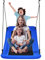 KOMFOTTEU Balançoire Nid d'Oiseau, réglable en Hauteur, Balançoire d’Extérieur pour Enfant, Charge de 150 kg, Balançoire Suspendue rectrangulaire, en Tissu Oxford, 150 x 80 cm (Bleu)