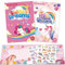 Einhorn Stickerbuch ab 2 3 4 Jahre 2 Pcs Stickerbuch Kinder für Mädchen mit Wiederverwendbar Beschäftigung Szene und Illustrationen, Stickerheft ab 2 Jahre für Unterwegs Auto Flugzeug Zug Reise usw