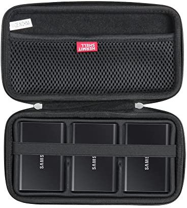 Hermitshell Hard Travel Case for Samsung T7 / T7 Touch Portable SSD 1TB 2TB 500GB USB 3.2 External Solid State Drive (Case for 3 Hard Drives, Black)