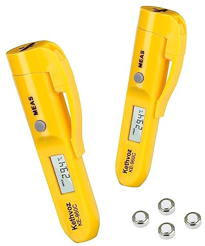 Infrarot Thermometer Pen, Kethvoz Mini Infrared Thermometer Berührungsloses Messen Sofortiges Ablesen bei 527℉ mit Taschenclip Grillthermometer für Kochen/Barbecue/Fleisch/Wein(2 Pack)
