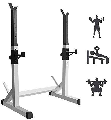 Verstellbare Kniebeugen-Rack, Langhantel-freies Bankdrücken, multifunktionales Kniebeugenregal, verstellbare Hantelbank, maximale Belastung 300 kg, Bankdrücken, Langhantel/Hantel, Hebegestell für