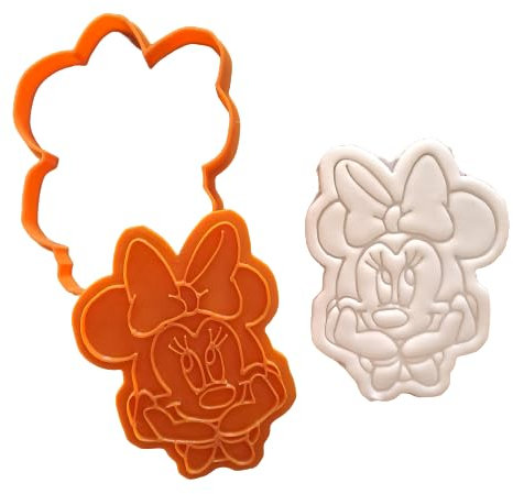 Tagliabiscotti.it - Minnie - Compatibile Topolino - Cookies Cutter - Formina per Biscotti e PDZ - Stampo + Cutter - Dimensione: 9cm