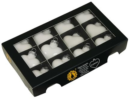12 Stück Herzen Glas Weiss Weihnachtskugeln Herzform o424 Weihnachtsdeko Kugeln Herz Dekoherzen Liebe Weihnachtsbaum Christbaumschmuck Weihnachtkugeln Herz Deko Anhänger Christbaumkugeln…