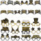 Harrycle 48 Stück Happy New Year Party Geschenke 2024 inklusive 24 Stück Neujahr Brillen 24 Stück Neujahr Stirnbänder Schwarz Kopfschmuck mit Glitzer Gold Brillen Silvester Party Dekoration Zubehör