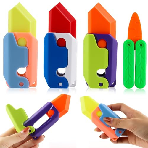 3D Gravity Descompresión Fidget Toys, Darryy 4 Piezas Juguete Fidget Impreso en 3D Plástico Toy, Impresión 3D Fidget Toy, Juguete Fidget Juguete Sensorial Juguete Anti-Ansiedad y Antiestrés, DR-LB01