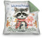 PR Print Royal Personalisiertes Kuschel-Kissen für Kinder mit Füllung - mit Name selbst gestalten - Waschbär Kissen für Mädchen und Jungs, Kinderkissen mit Name | 40 x 40 cm, Rückseite Grün