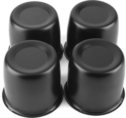 RhinoTuning 4 Stück Radnabenkappen 3,31 Nabendeckel OD 84mm H 77mm, Edelstahl Radnabenabdeckung Geeignet für Tourenwagen Geländewagen Anhänger LKM Rad, Schwarz Felgendeckel