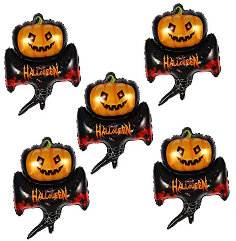 Toyvian 5st Halloween-ballon Halloween-aluminiumballon Halloween-partybevorzugung Ballons Halloween-kürbis-geist-ballon Halloween Dekorativ Halloween-kürbisballon Modellieren Logan