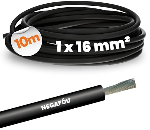 Lapp 10m NSGAFÖU 1,8/3kV 1x16 mm² Gummileitung Schwarz - Aderleitung | UV- & Ölbeständig, verzinntes Kupfer, feindrähtige Einzelader für Schaltanlagen, Schienenfahrzeuge & Busse - 16mm²